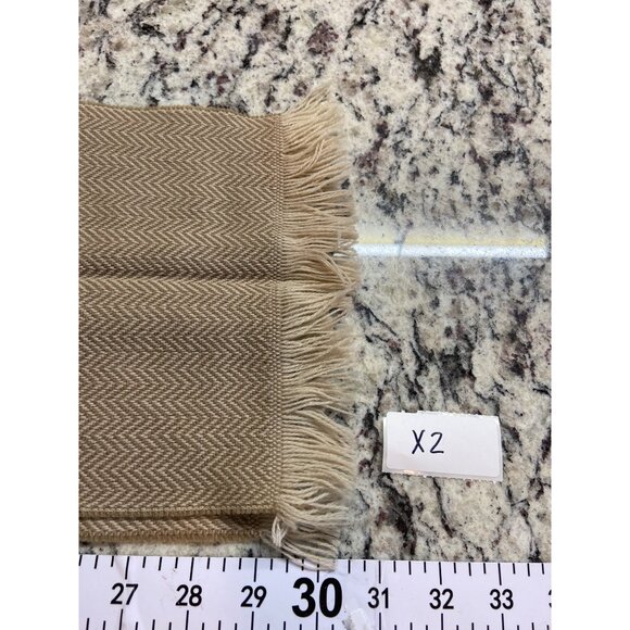 Boho Tribal Unisex Tan Rectangle Scarf Fringe Geometric Southwestern Style - Picture 4 of 6